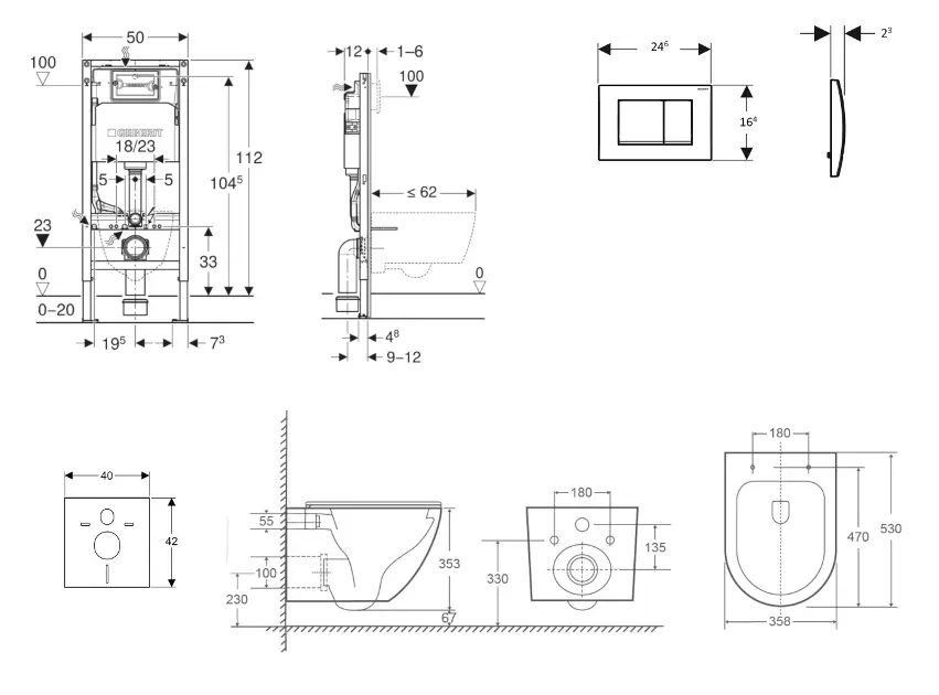 Geberit - Duofix - Fali WC szett - SANI11CA31138 – 2. kép
