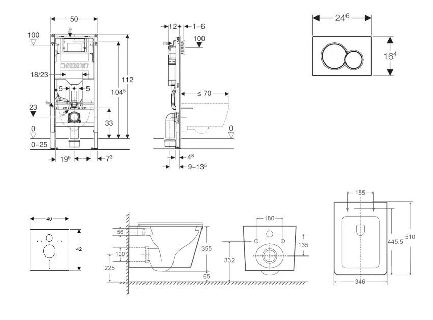 Geberit - Duofix - Fali WC szett - SANI11CA31139 – 2. kép