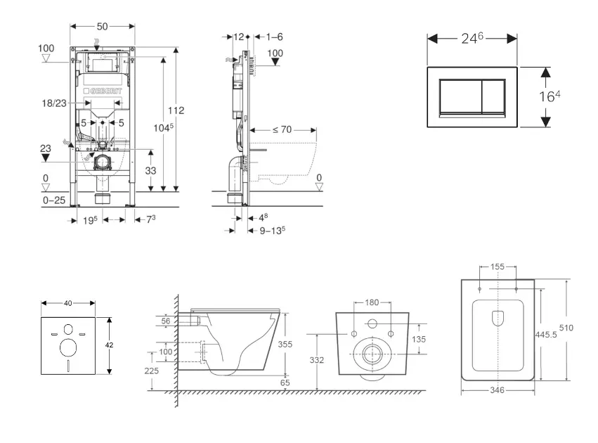 Geberit - Duofix - Fali WC szett - SANI11CA31141 – 2. kép
