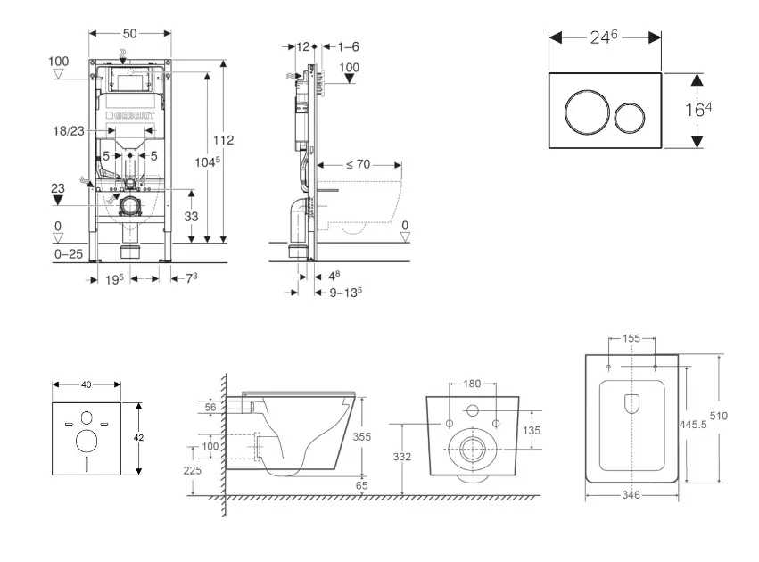 Geberit - Duofix - Fali WC szett - SANI11CA31143 – 2. kép