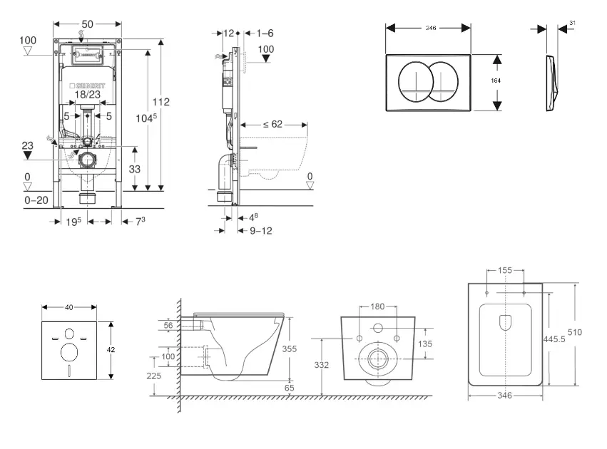 Geberit - Duofix - Fali WC szett - SANI11CA31146 – 2. kép