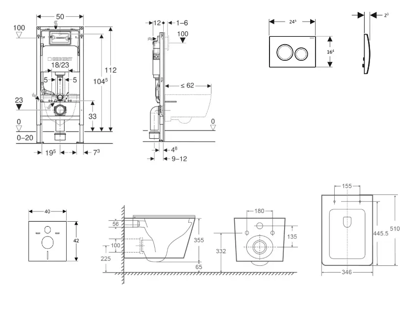 Geberit - Duofix - Fali WC szett - SANI11CA31148 – 2. kép