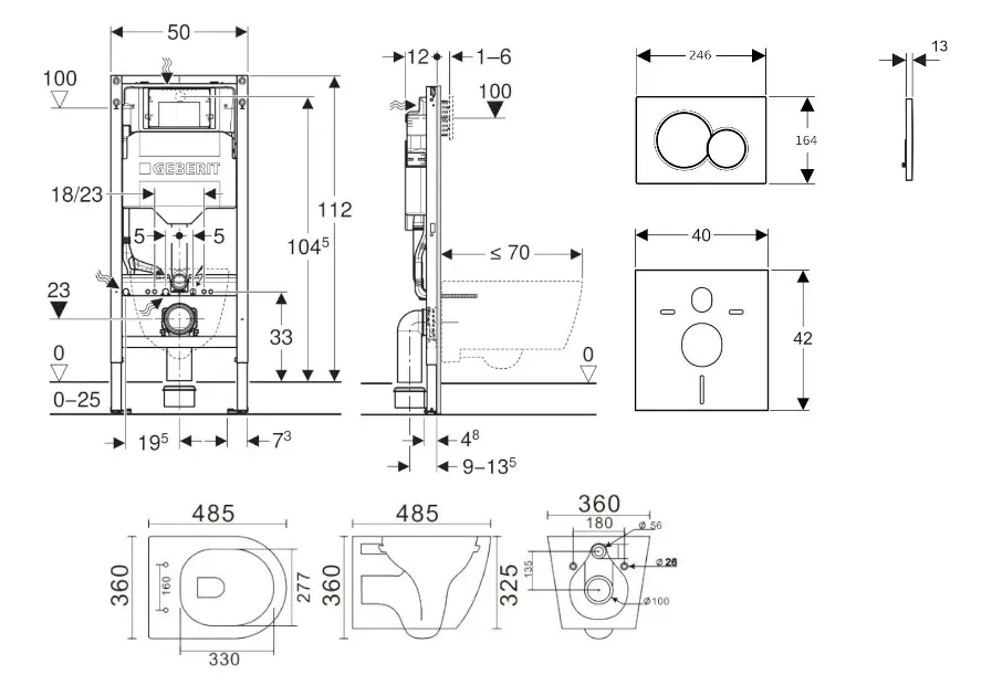 Geberit - Duofix - Fali WC szett - SANI11CA3117B – 2. kép