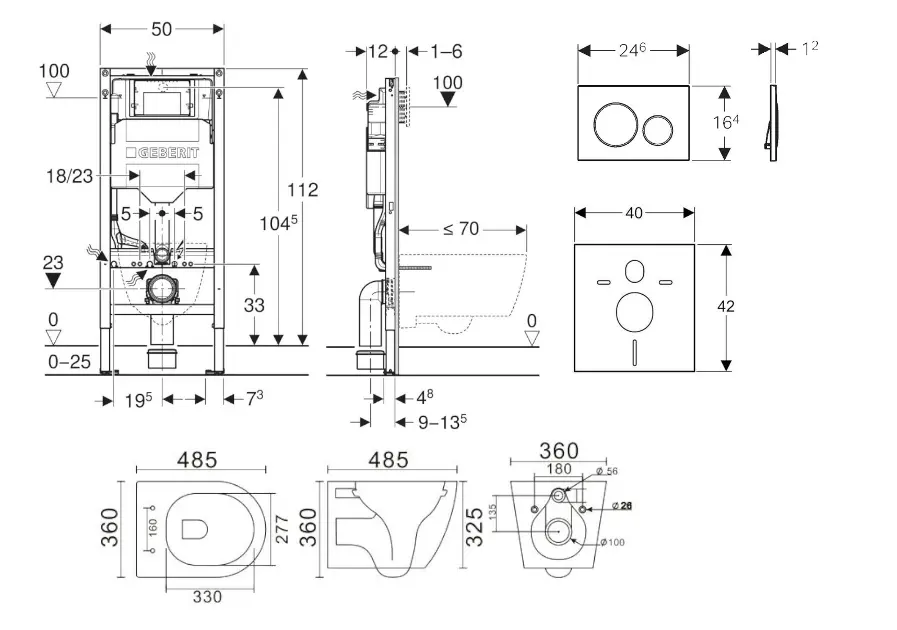 Geberit - Duofix - Fali WC szett - SANI11CA3118B – 2. kép