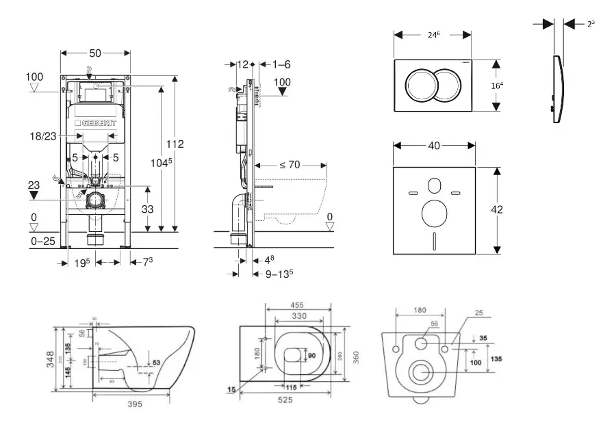 Geberit - Duofix - Fali WC szett - SANI11CA3121B – 2. kép