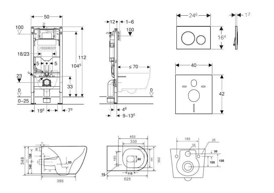 Geberit - Duofix - Fali WC szett - SANI11CA3122B – 2. kép