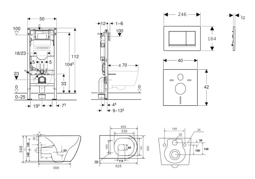 Geberit - Duofix - Fali WC szett - SANI11CA3123B – 2. kép