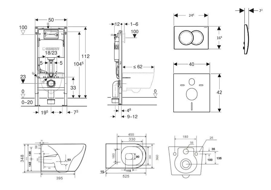 Geberit - Duofix - Fali WC szett - SANI11CA3124B – 2. kép