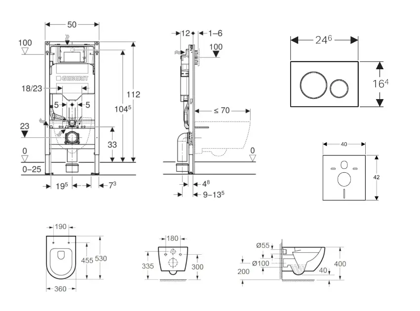 Geberit - Duofix - Fali WC szett - SANI11CA3133B – 2. kép