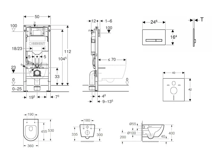 Geberit - Duofix - Fali WC szett - SANI11CA3134B – 2. kép