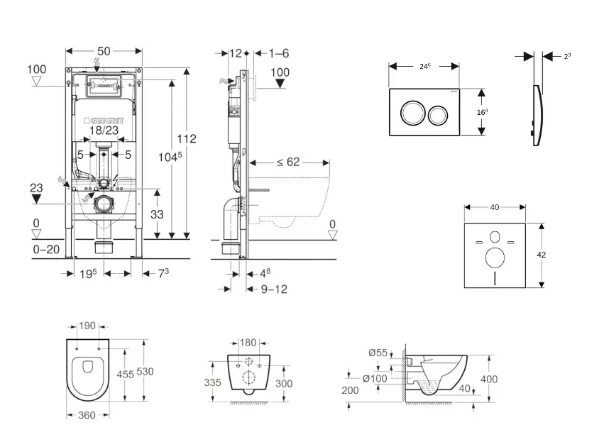 Geberit - Duofix - Fali WC szett - SANI11CA3138B – 2. kép