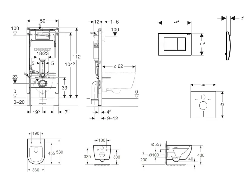 Geberit - Duofix - Fali WC szett - SANI11CA3139B – 2. kép