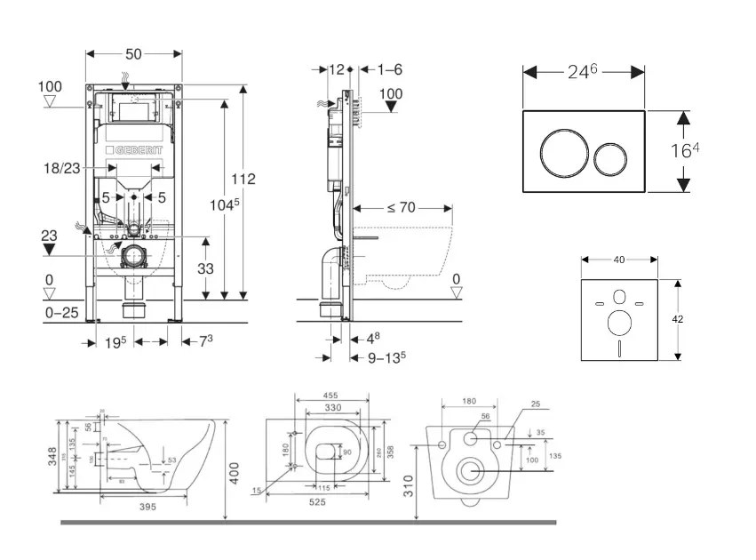 Geberit - Duofix - Fali WC szett - SANI11CA3140B – 2. kép