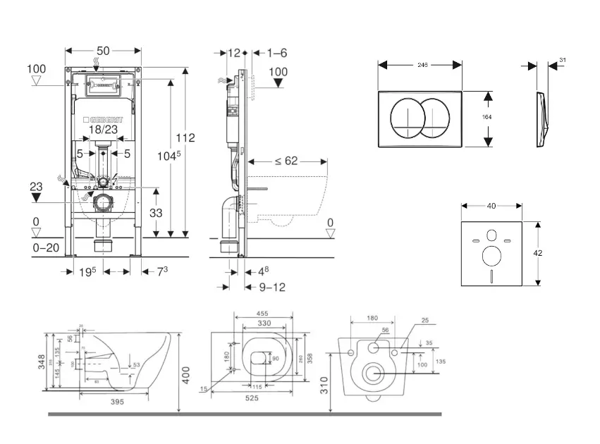 Geberit - Duofix - Fali WC szett - SANI11CA3143B – 2. kép