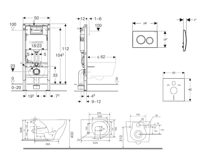Geberit - Duofix - Fali WC szett - SANI11CA3145B – 2. kép