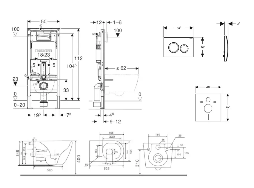 Geberit - Duofix - Fali WC szett - SANI11CA3146B – 2. kép