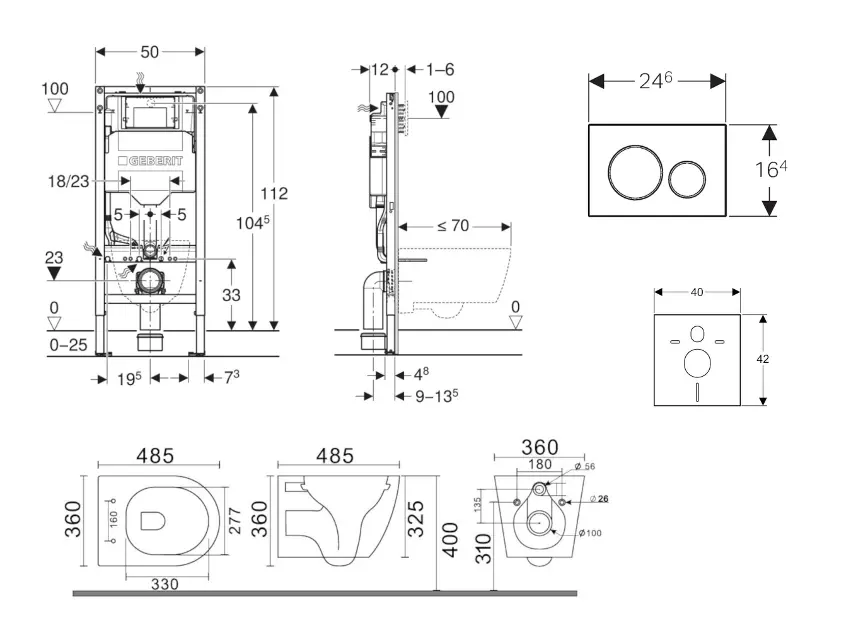 Geberit - Duofix - Fali WC szett - SANI11CA3147B – 2. kép