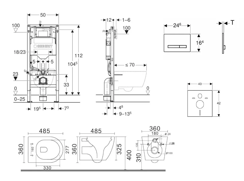 Geberit - Duofix - Fali WC szett - SANI11CA3148B – 2. kép