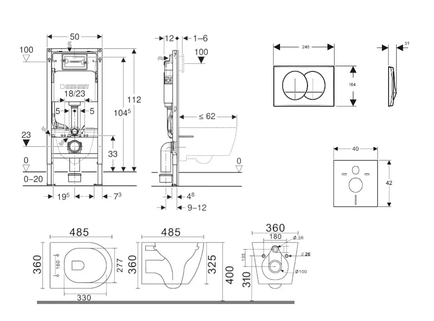 Geberit - Duofix - Fali WC szett - SANI11CA3150B – 2. kép