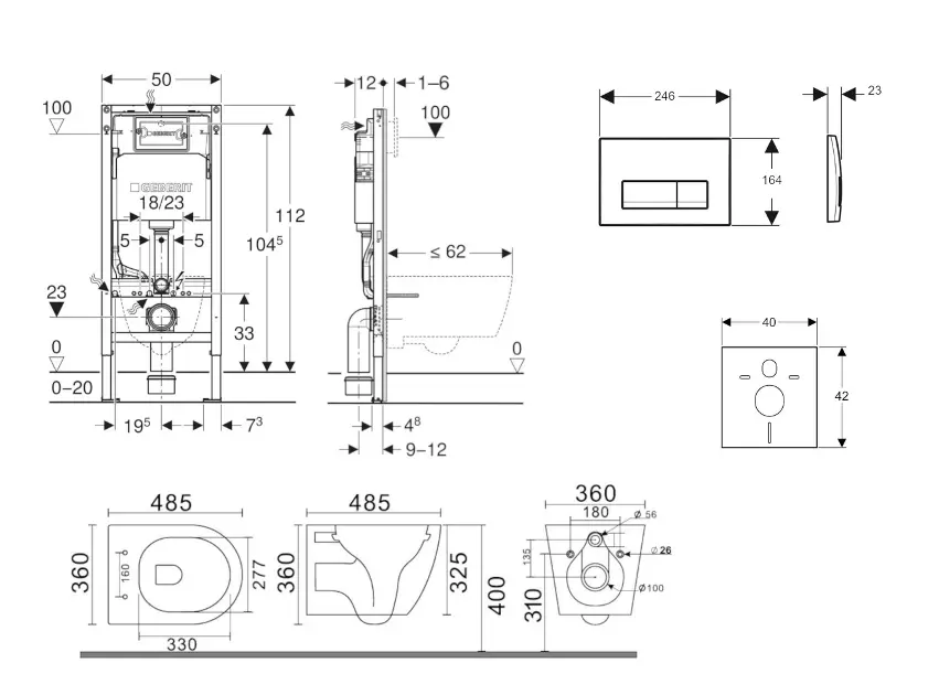 Geberit - Duofix - Fali WC szett - SANI11CA3151B – 2. kép