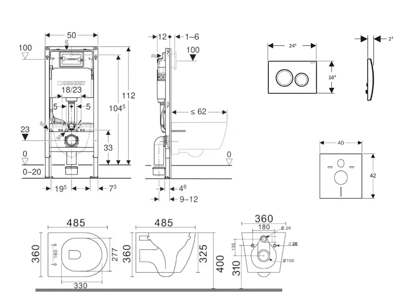Geberit - Duofix - Fali WC szett - SANI11CA3152B – 2. kép