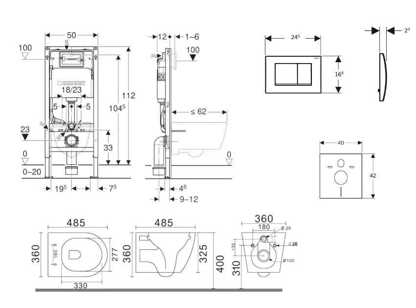 Geberit - Duofix - Fali WC szett - SANI11CA3153B – 2. kép