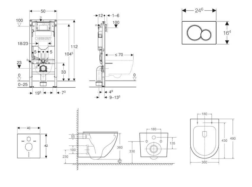 Geberit - Duofix - Fali WC szett - SANI11CA3195 – 2. kép