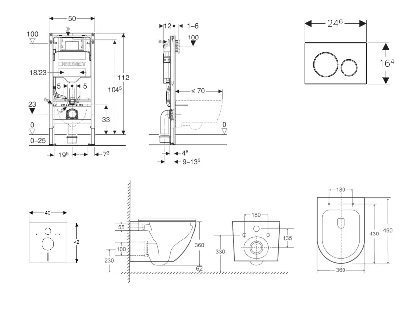 Geberit - Duofix - Fali WC szett - SANI11CA3196 – 2. kép