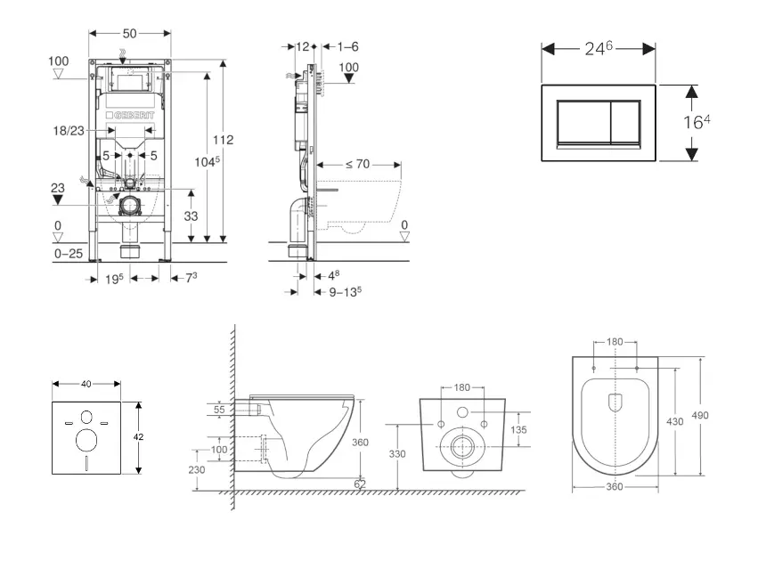Geberit - Duofix - Fali WC szett - SANI11CA3197 – 2. kép