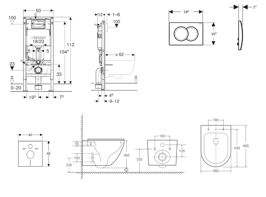 Geberit - Duofix - Fali WC szett - SANI11CA3198 – 2. kép