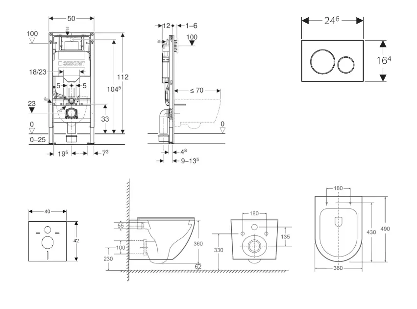 Geberit - Duofix - Fali WC szett - SANI11CA3199 – 2. kép
