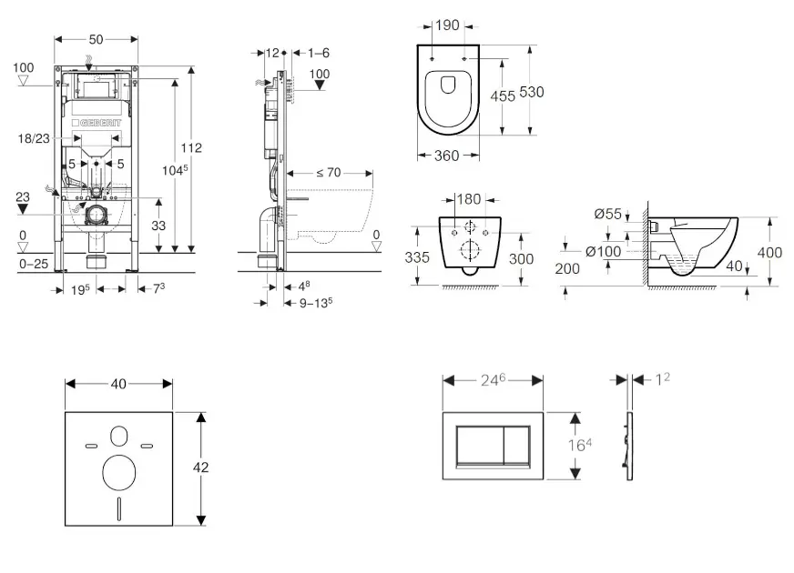 Geberit - Duofix - Fali WC szett - SANI11CA5104B – 2. kép