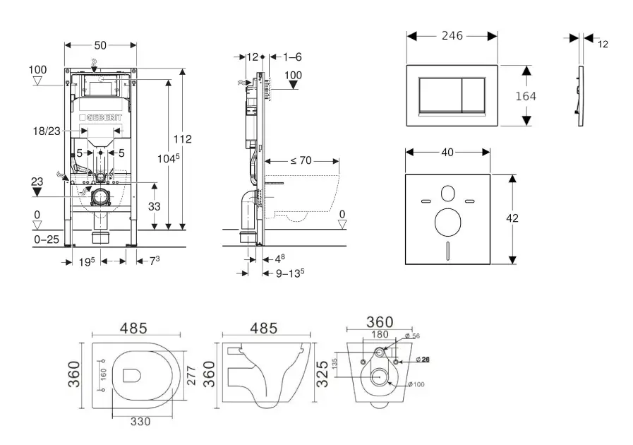 Geberit - Duofix - Fali WC szett - SANI11CA5105B – 2. kép