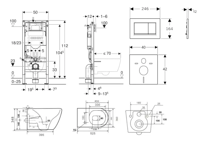 Geberit - Duofix - Fali WC szett - SANI11CA5106B – 2. kép