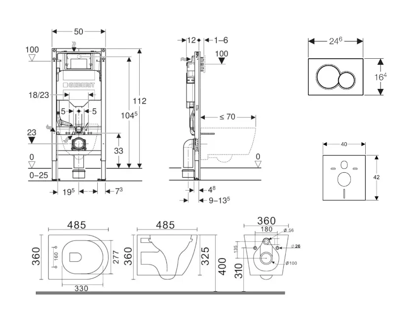 Geberit - Duofix - Fali WC szett - SANI11CA5117B – 2. kép