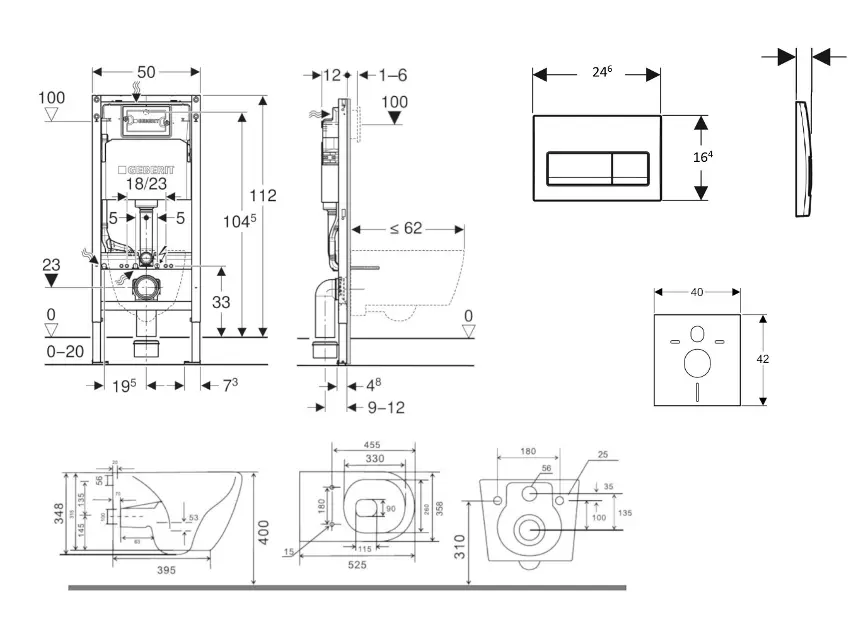 Geberit - Duofix - Fali WC szett - SANI11CA5118B – 2. kép