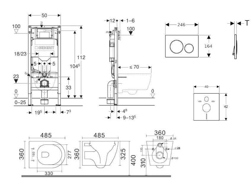 Geberit - Duofix - Fali WC szett - SANI11CA5119B – 2. kép