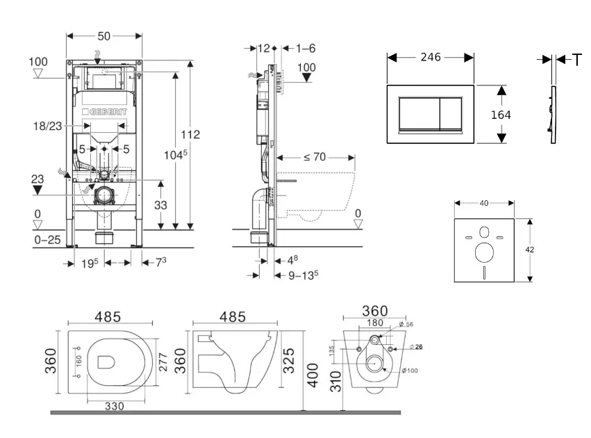 Geberit - Duofix - Fali WC szett - SANI11CA5120B – 2. kép