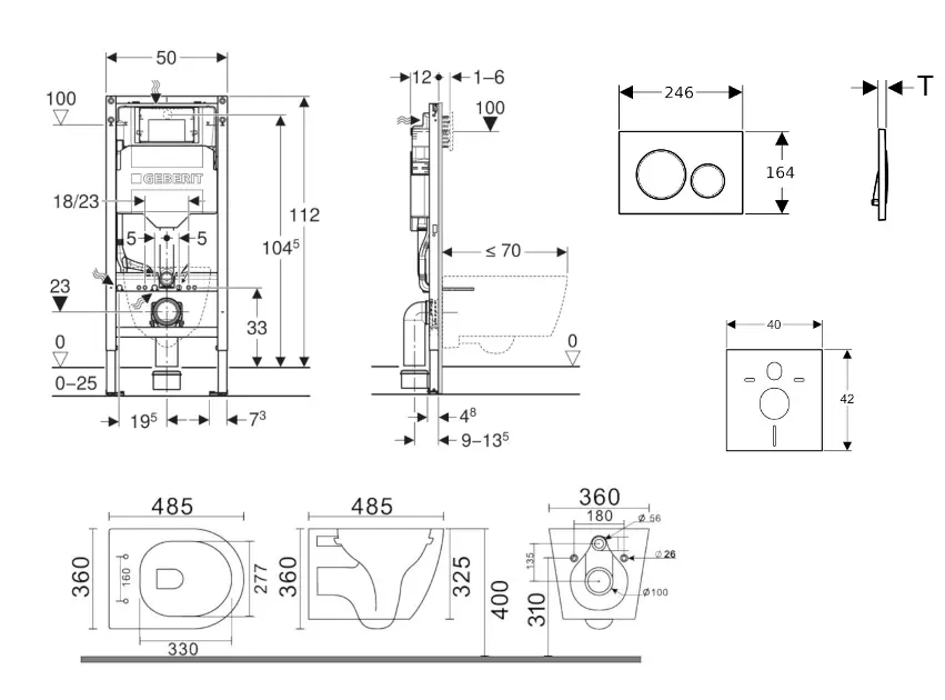 Geberit - Duofix - Fali WC szett - SANI11CA5121B – 2. kép