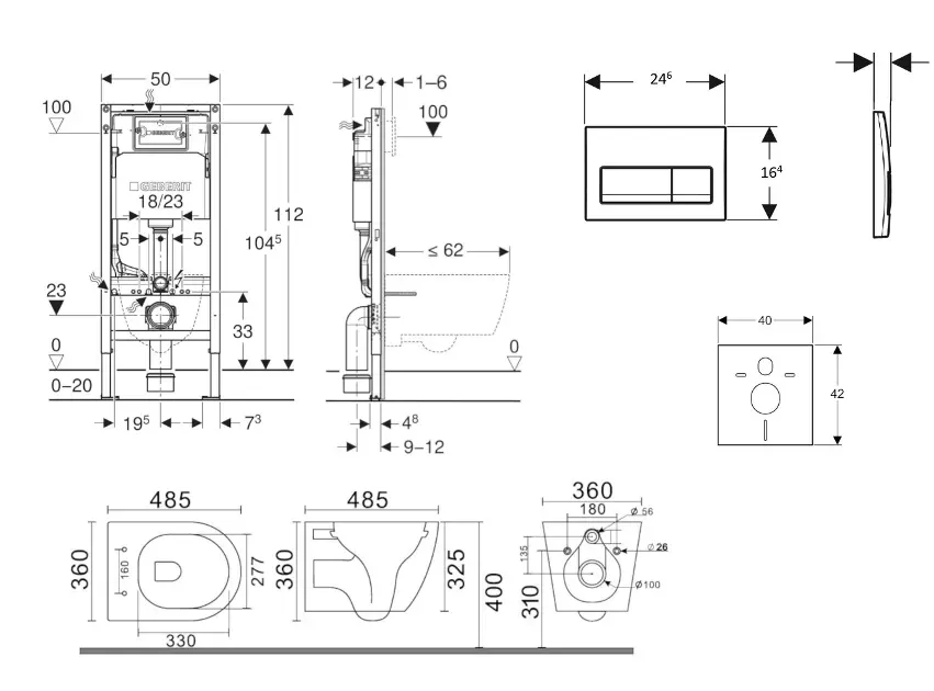 Geberit - Duofix - Fali WC szett - SANI11CA5122B – 2. kép