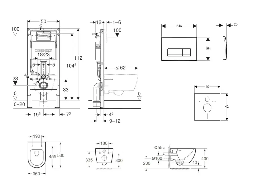 Geberit - Duofix - Fali WC szett - SANI11CA5132B – 2. kép