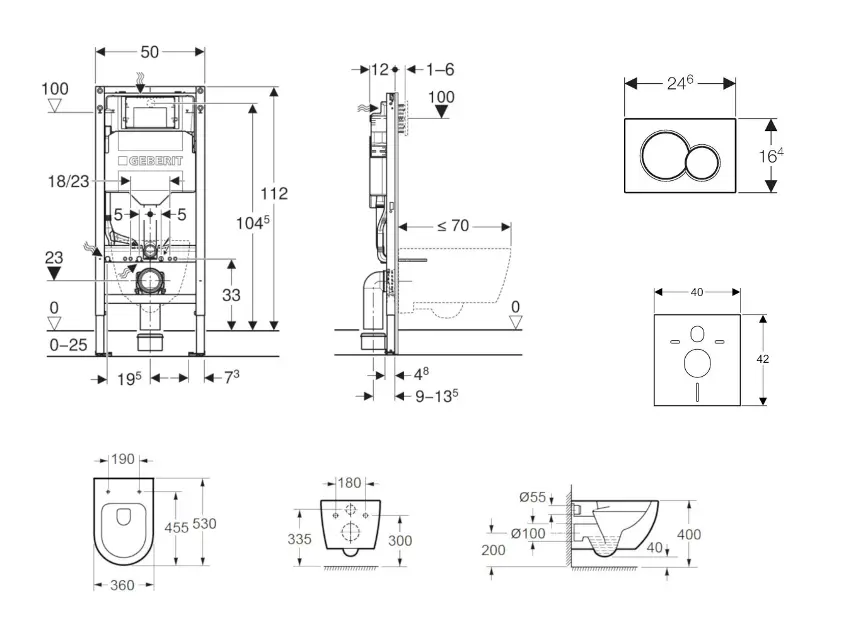 Geberit - Duofix - Fali WC szett - SANI11CA5133B – 2. kép