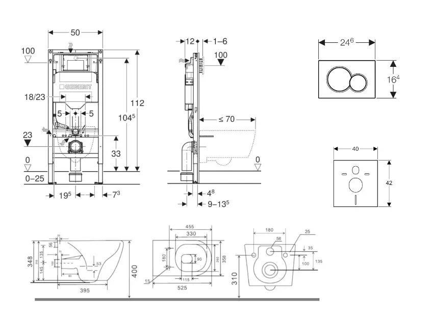 Geberit - Duofix - Fali WC szett - SANI11CA5134B – 2. kép