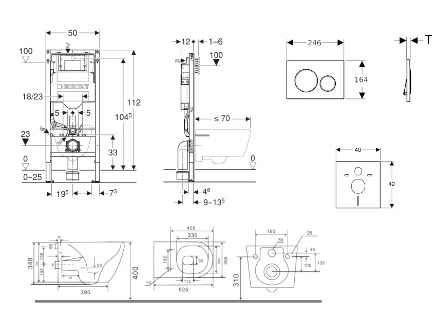 Geberit - Duofix - Fali WC szett - SANI11CA5135B – 2. kép