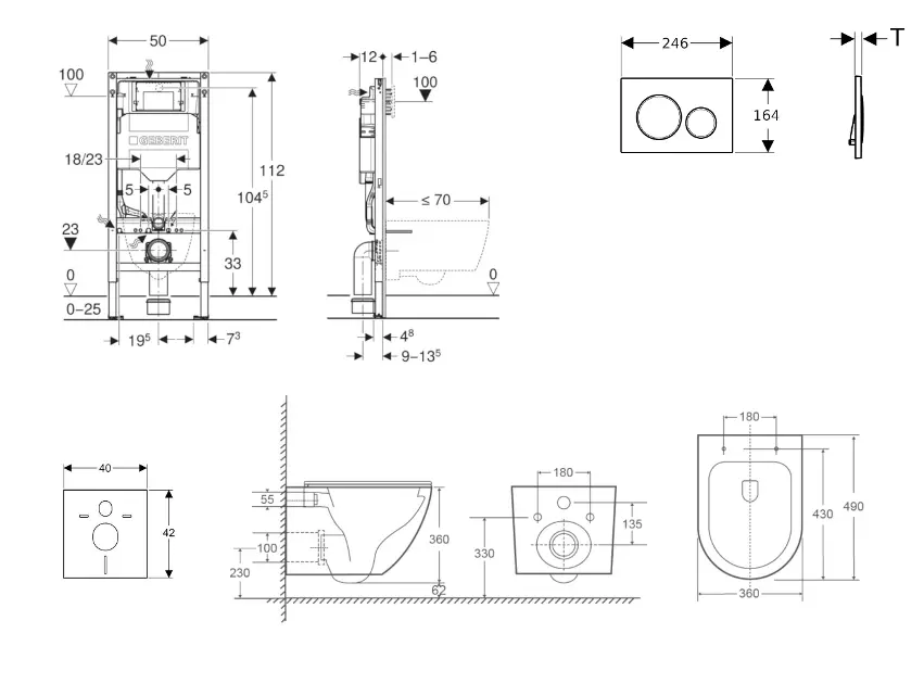 Geberit - Duofix - Fali WC szett - SANI11CA5157 – 2. kép