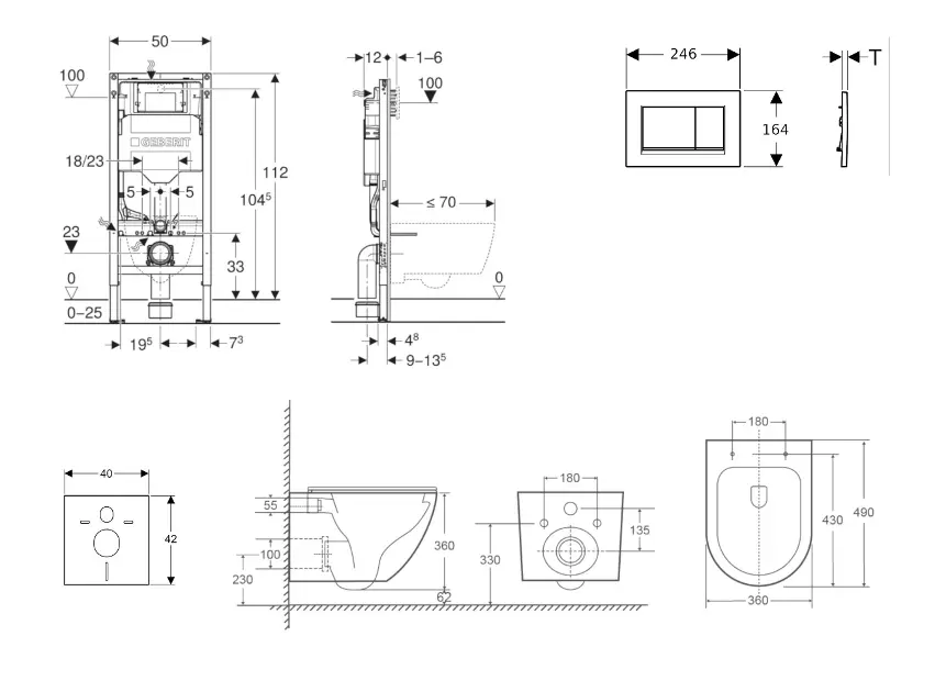 Geberit - Duofix - Fali WC szett - SANI11CA5158 – 2. kép