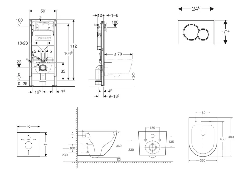 Geberit - Duofix - Fali WC szett - SANI11CA5161 – 2. kép