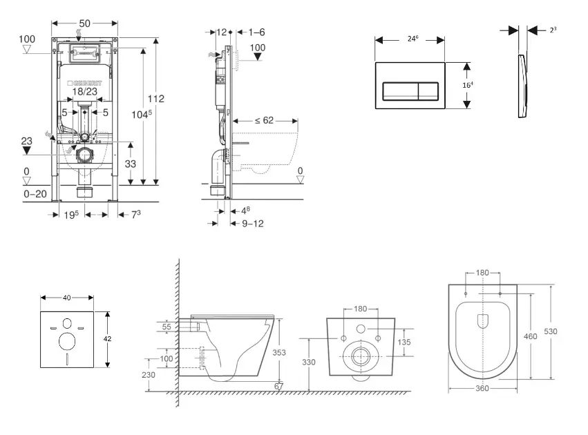 Geberit - Duofix - Fali WC szett - SANI11CA5166 – 2. kép