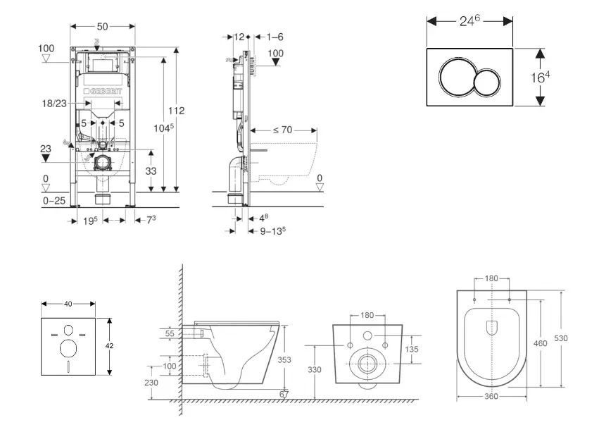 Geberit - Duofix - Fali WC szett - SANI11CA5167 – 2. kép