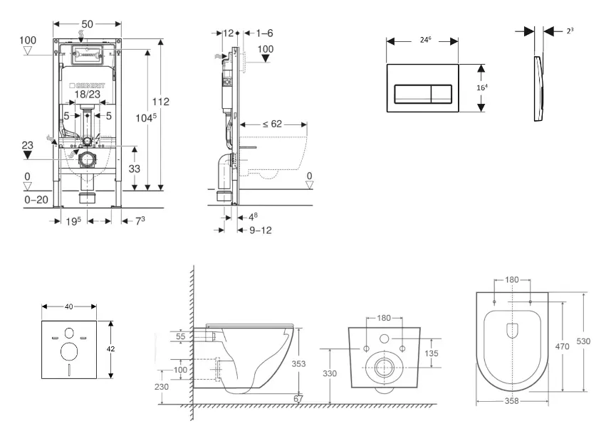 Geberit - Duofix - Fali WC szett - SANI11CA5172 – 2. kép